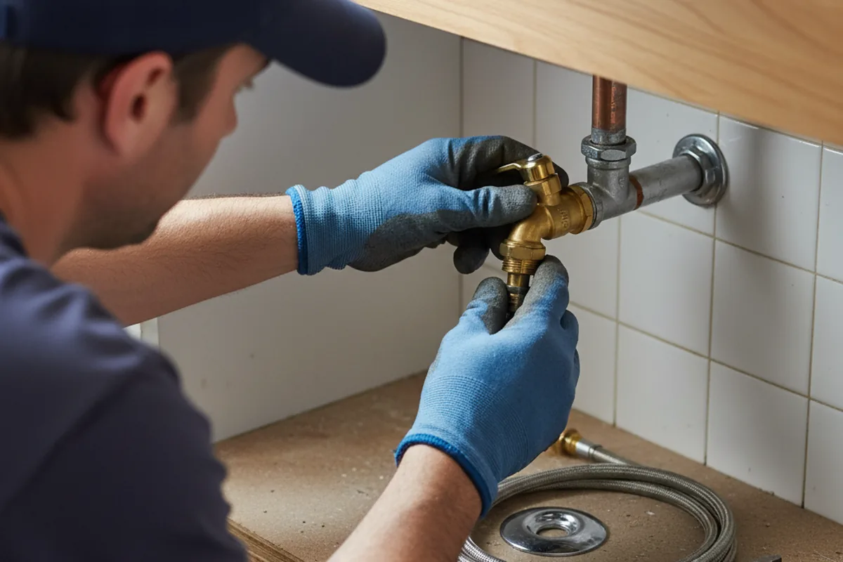 Shutoff valve and fitting work during Burst Pipe Repair in Lake Elsinore